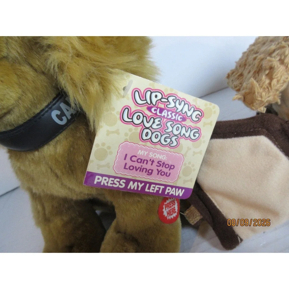 Canine Crooners Lip-Sync Classic Love Song Dog Musical Plush Sings I Can't Stop